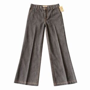 ZoZo Women's Y2K Black Wide Leg Jeans Sz 12 Yellow Red Contrast Stitch NWT